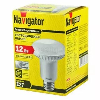 Лампа светодиодная LED зеркальная 12вт E27 R80 белый NAVIGATOR