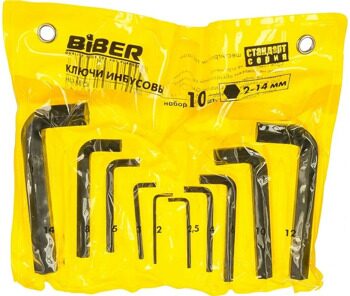 Набор инбусовых ключей Biber 90502 2-14 мм 10 шт.