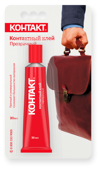 Клей контактный "КОНТАКТ" прозрачный 30мл 24300
