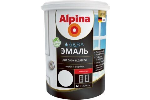 Alpina Fenster Und Tur / Альпина эмаль для окон и дверей глянцевая 0,9л