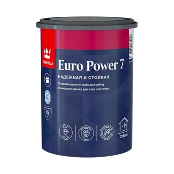 Краска Евро 7 (Euro Power 7) матовая латексная краска для стен 0.9 Тиккивала